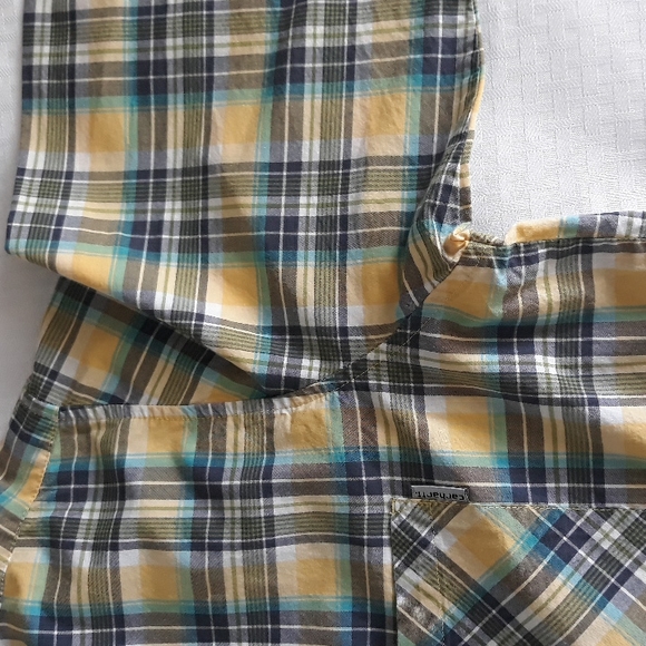 Carhartt men button up shirt long sleeve yellow plaid cotton size Large - Picture 7 of 11